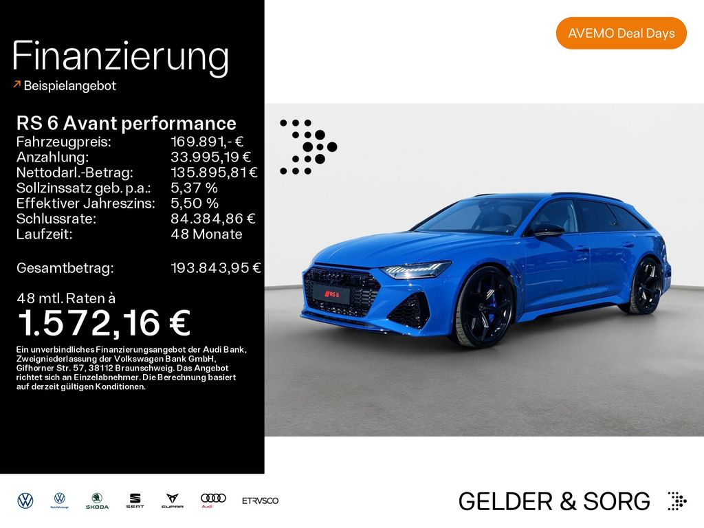 Bild des Angebotes Audi RS 6 Avant performance Nacht*TV*B&OADV*UPE205*
