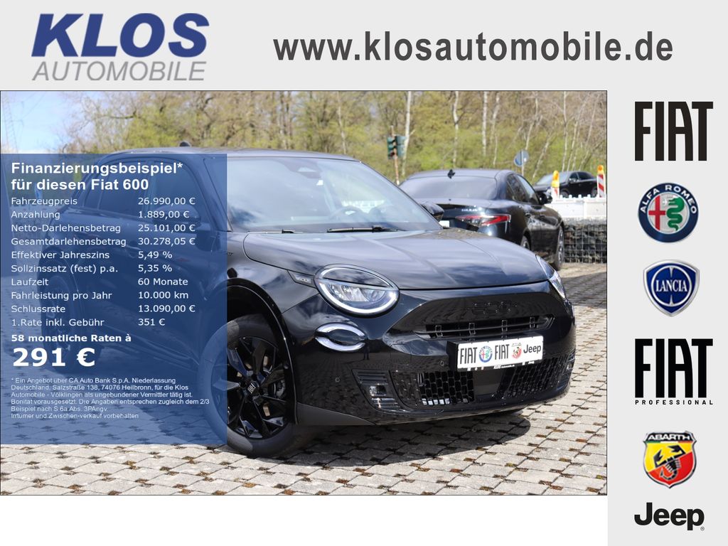 Bild des Angebotes Fiat 600 HYBRID SPORT 1.2 145 PS DCT6 LED NAVI KAMERA