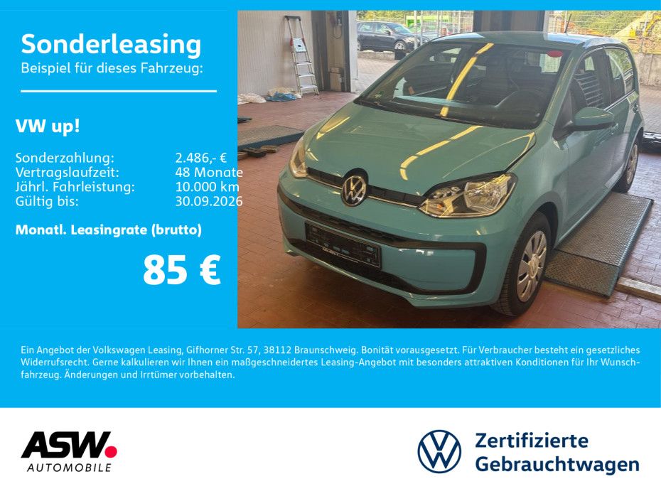 Bild des Angebotes Volkswagen up! move up! 1.0 MPI KLIMA PDC RFK GRA DAB