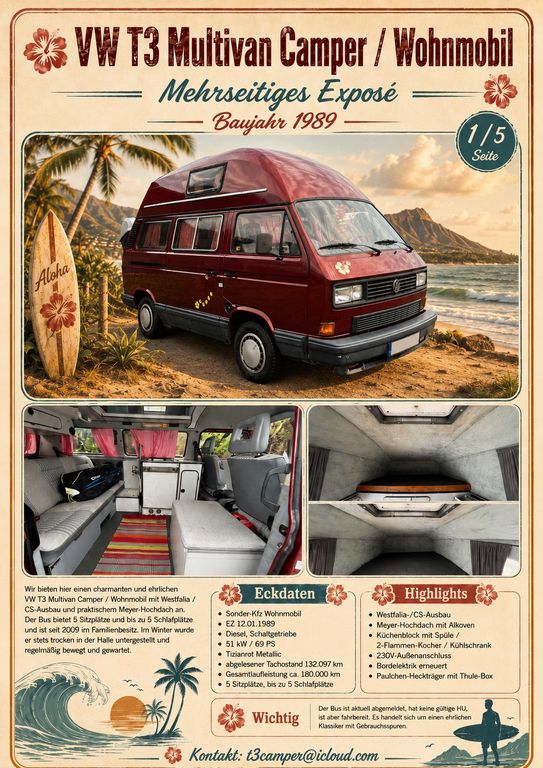 Bild des Angebotes Volkswagen T3 Multivan Magnum Camper BJ 1989