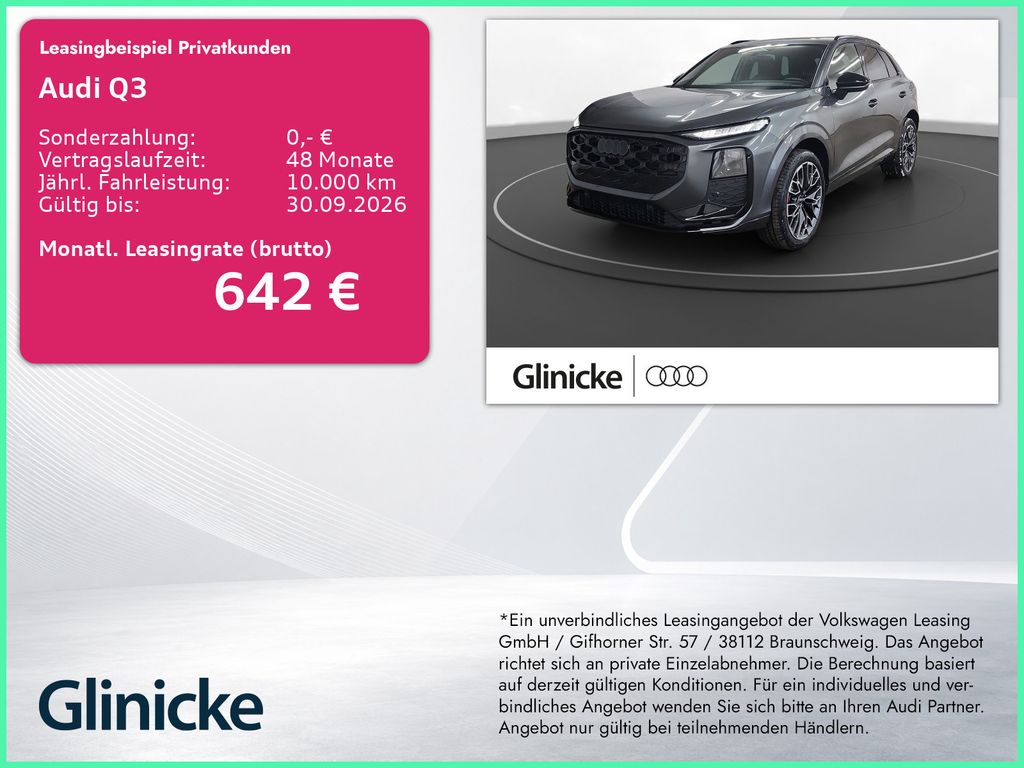 Bild des Angebotes Audi Q3 TDI S line AHK Pano LED LM 20" RFK Head-Up So