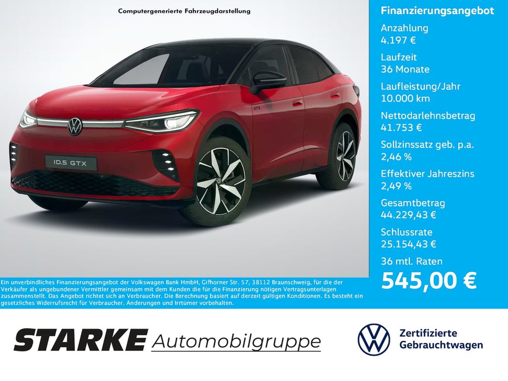 Bild des Angebotes Volkswagen ID.5 GTX 4M  HeadUp Panodach AHK Navi LED Kamera