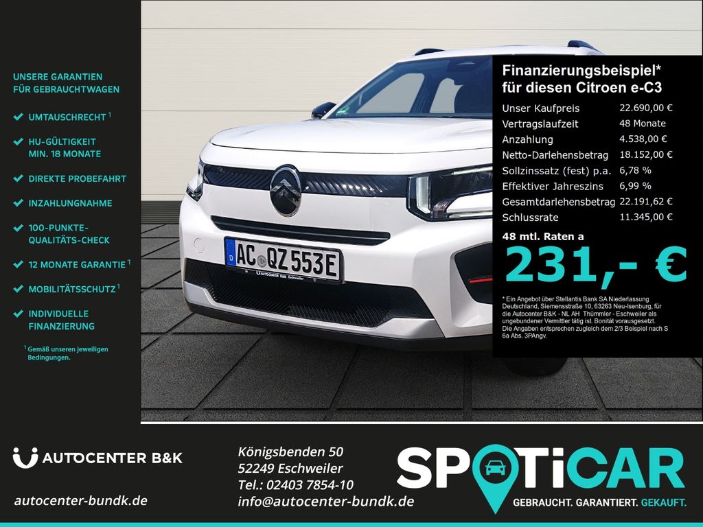 Bild des Angebotes Citroën e-C3 113 VAN Apple CarPlay Android Auto DAB Spur