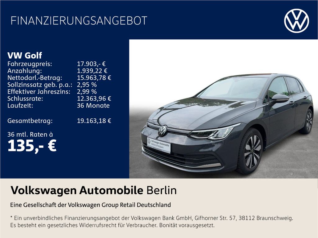 Bild des Angebotes Volkswagen Golf VIII 1.0 TSI "MOVE" Climatronic LED PDC SHZ