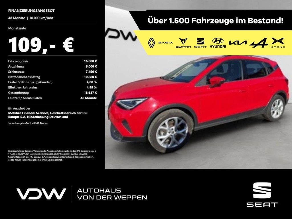 Bild des Angebotes Seat Arona FR 1.0 TSI Spurhalteassistent, Navi Klima