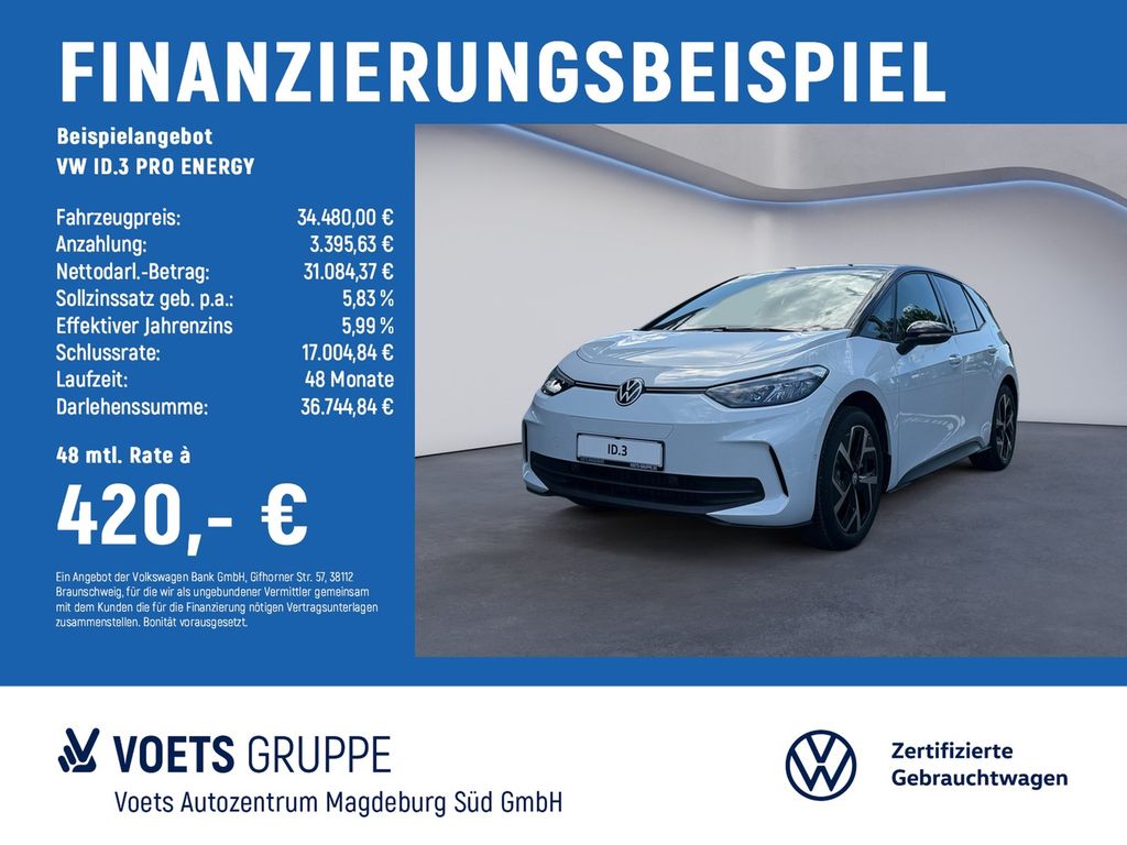 Bild des Angebotes Volkswagen ID.3 PRO ENERGY LED+NAVI+KAM+ACC+KESSY+E-SITZE
