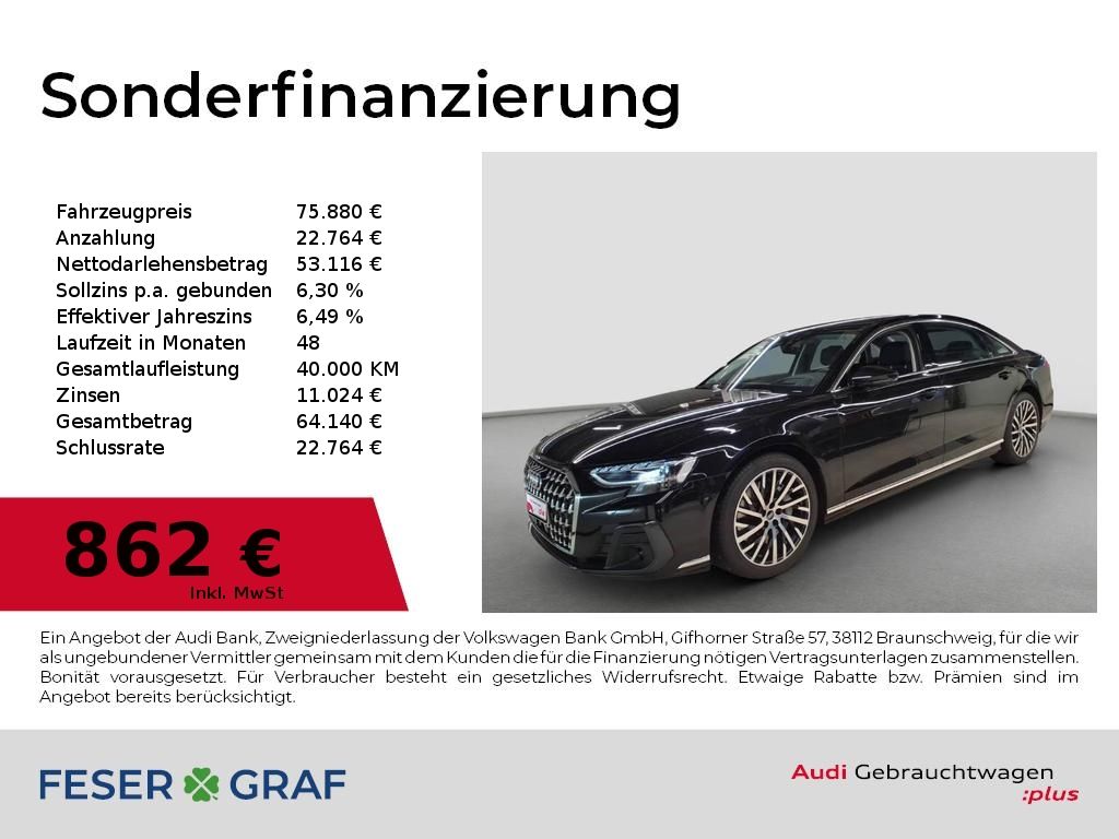 Audi A8 Lang 55 TFSI qu. HuD/Sitzmass+Belüf/Allradlen