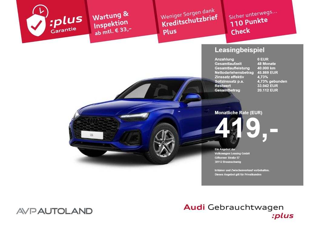 Bild des Angebotes Audi Q5 Sportback 40 TFSI quattro S tron. S line AHK