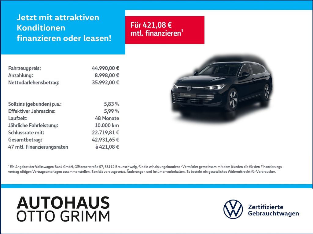 Bild des Angebotes Volkswagen Passat Variant 1.5 eTSI Business DSG Kamera