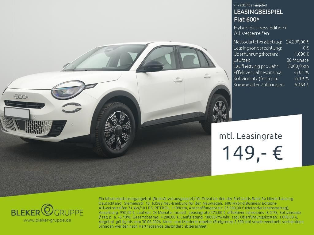 Bild des Angebotes Fiat 600 Hybrid Business Edition+ Allwetterreifen