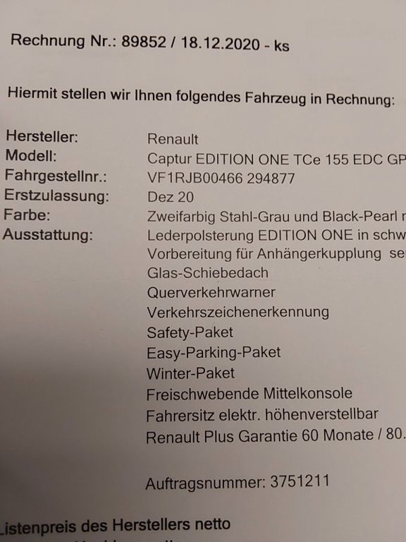 Bild des Angebotes Renault Captur TCe 155 EDC GPF Edition One Edition One