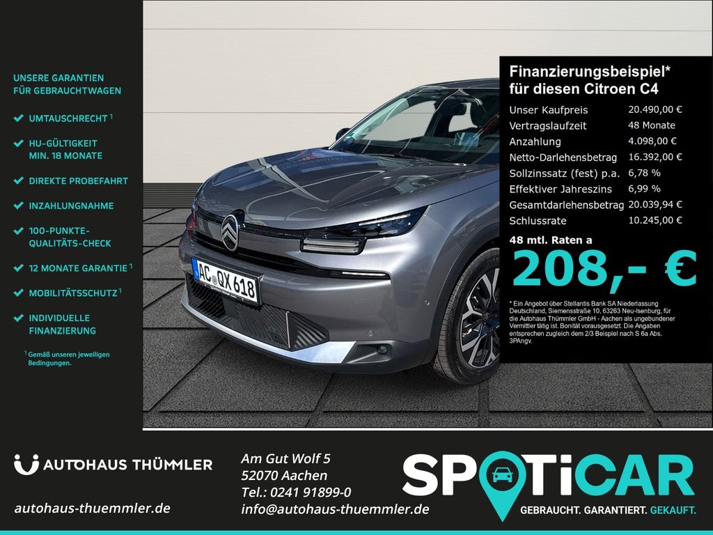 Bild des Angebotes Citroën C4 Hybrid 145 Max LED Mehrzonenklima SHZ Keyless