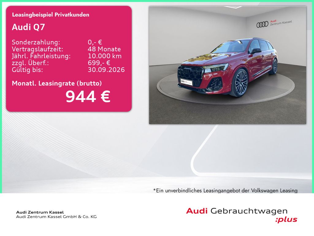 Bild des Angebotes Audi Q7 3.0 TFSI e qu. S line Laser B&O HuD AHK 360°