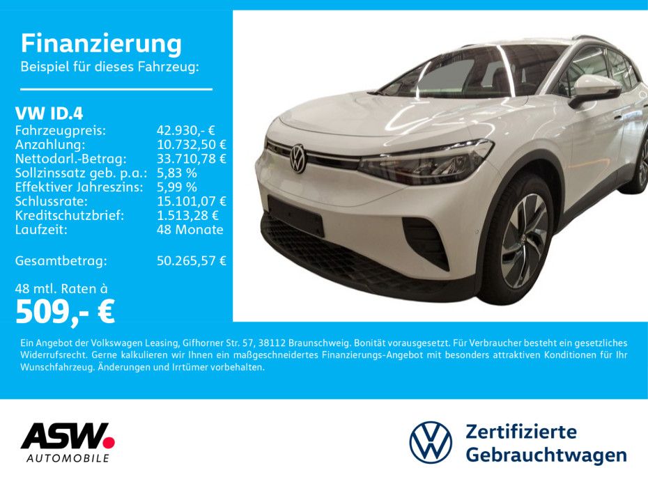 Bild des Angebotes Volkswagen ID.4 Pro LED Navi WÄPU 360° RFK PDC SHZ