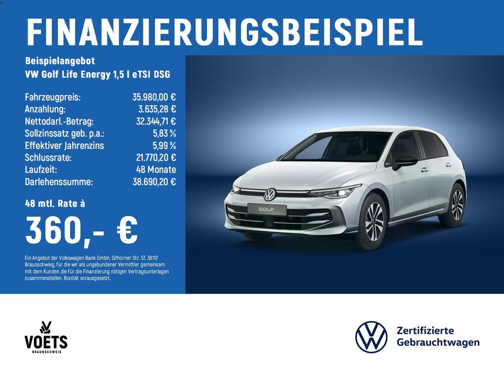 Bild des Angebotes Volkswagen Golf Life Energy 1,5 l eTSI DSG KEYLESS+NAVI