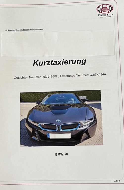Bild des Angebotes BMW i8 Pure Impulse - Wertgutachten 115.000 €