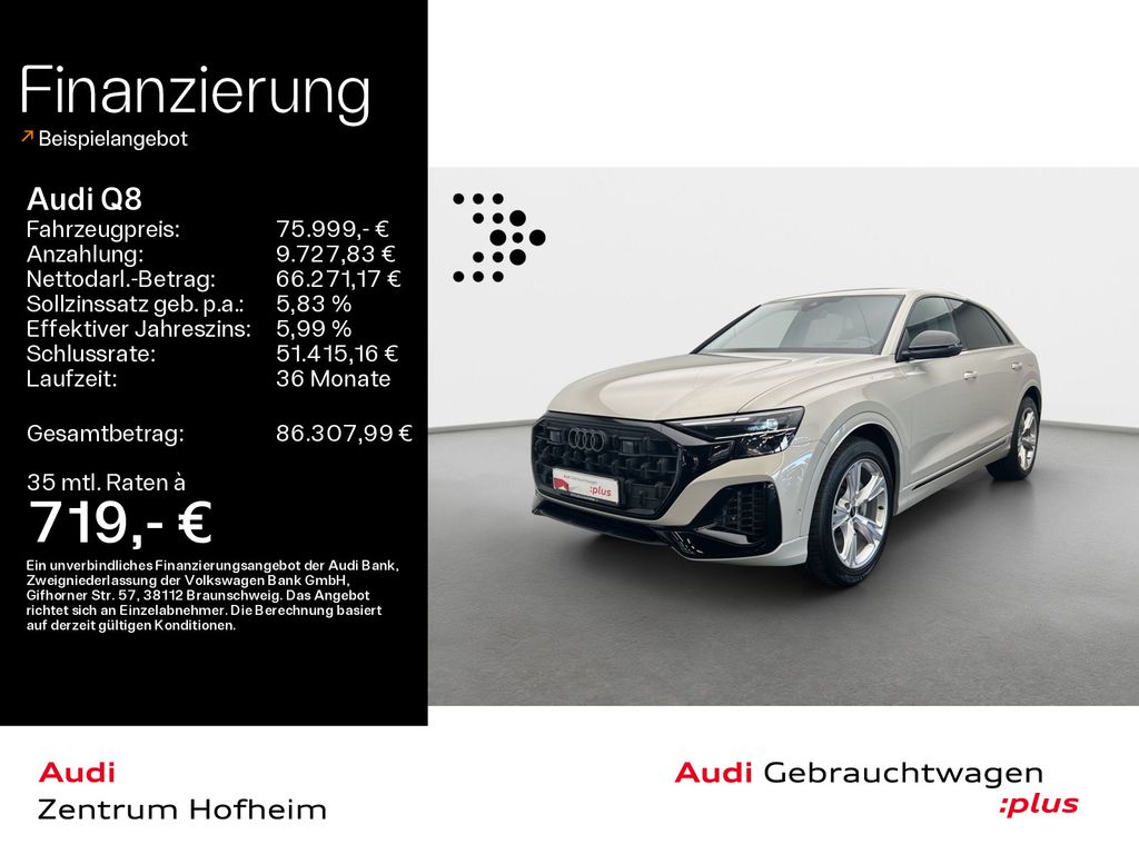 Bild des Angebotes Audi Q8 55 TFSIe qu tip*Air*HUD*Pano*LED*Virtual*Navi