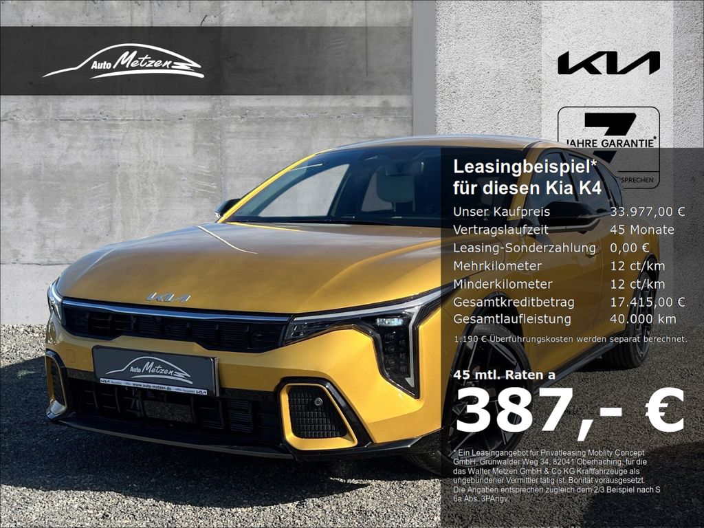 Bild des Angebotes Kia K4 1.6 T-GDI 180 DCT GT-Line Sport HUD  Navi Led