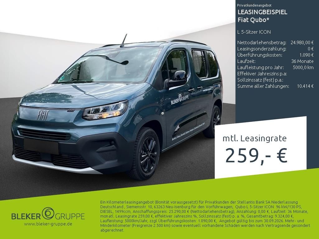Bild des Angebotes Fiat Qubo L 5-Sitzer L1 1.5 Diesel 96 kW Icon