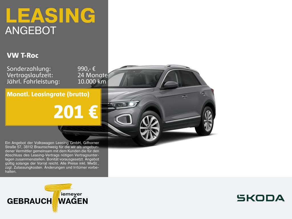 Bild des Angebotes Volkswagen T-Roc 1.0 TSI STYLE AHK BUSINESS SITZHZG LED