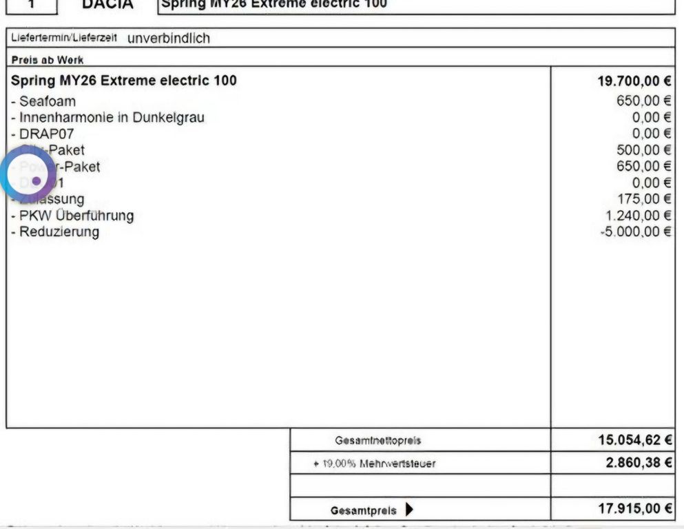 Dacia Spring electric 100 Extreme Extreme