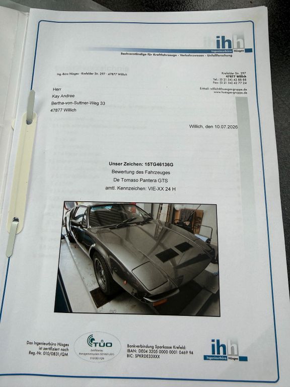 Bild des Angebotes DeTomaso Pantera GTS Top Zustand TÜV neu