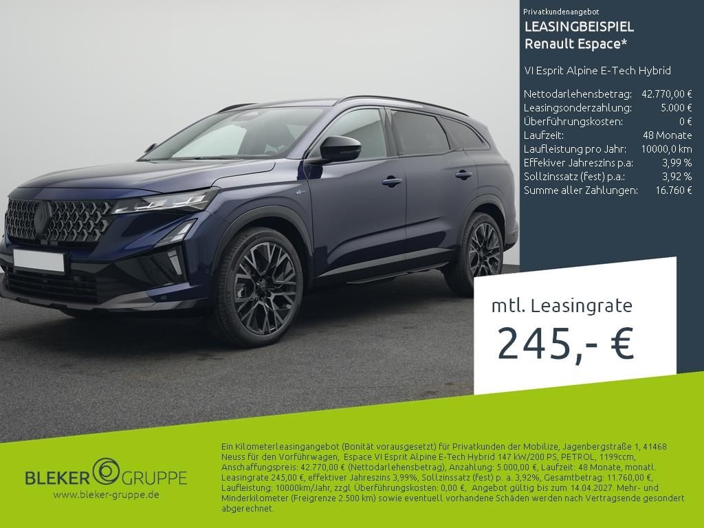 Bild des Angebotes Renault Espace VI Esprit Alpine E-Tech Hybrid