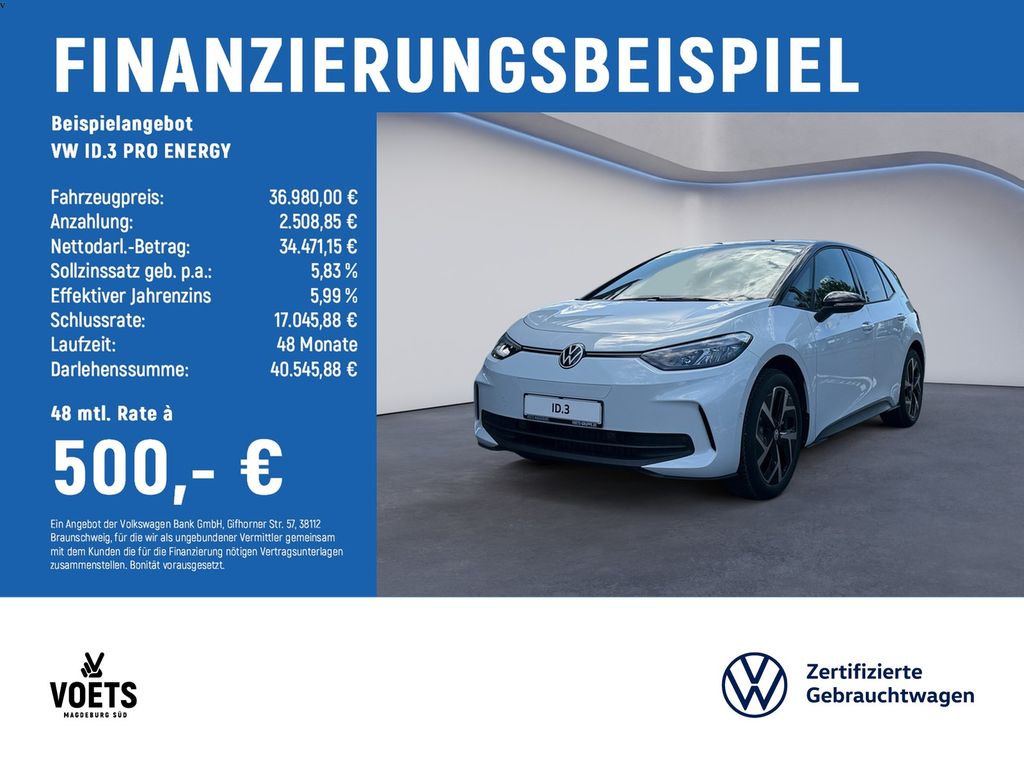 Bild des Angebotes Volkswagen ID.3 PRO ENERGY LED+NAVI+KAM+ACC+KESSY+E-SITZE