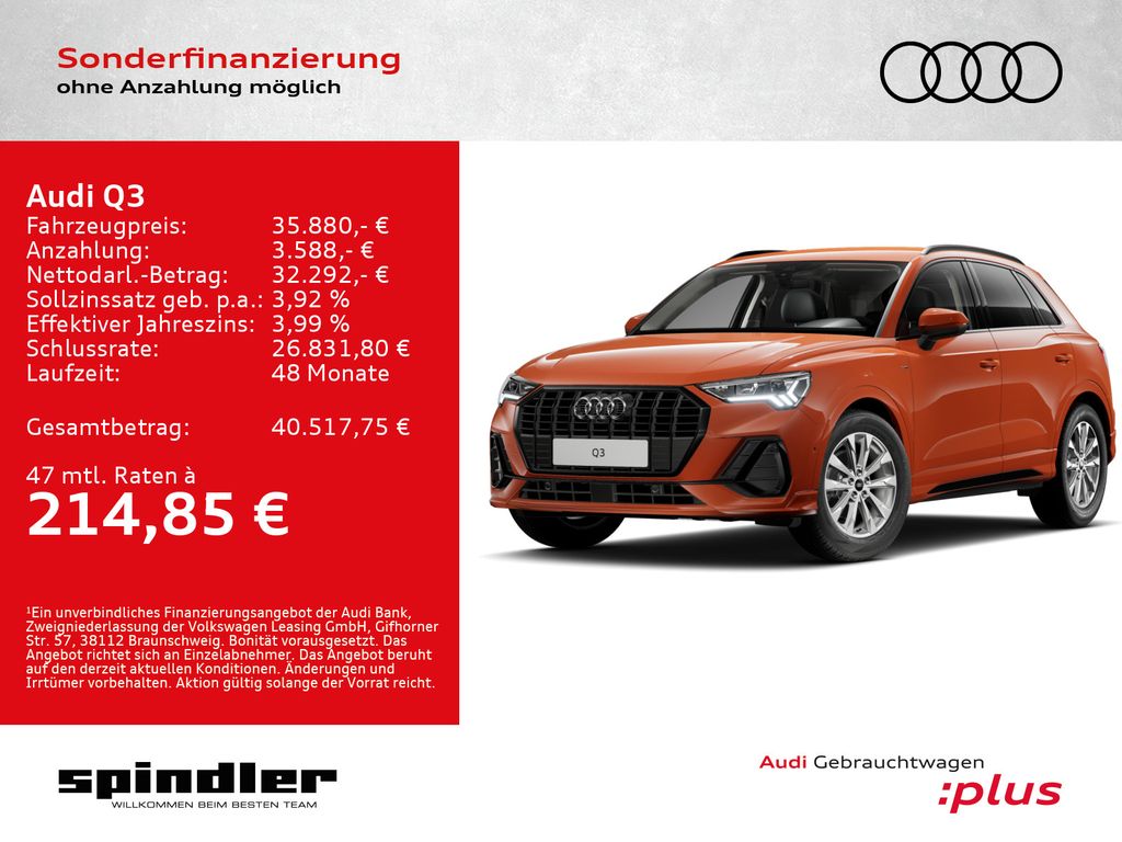 Bild des Angebotes Audi Q3 S-Line 35 TFSI S-tronic / Standh, 360°, AHK