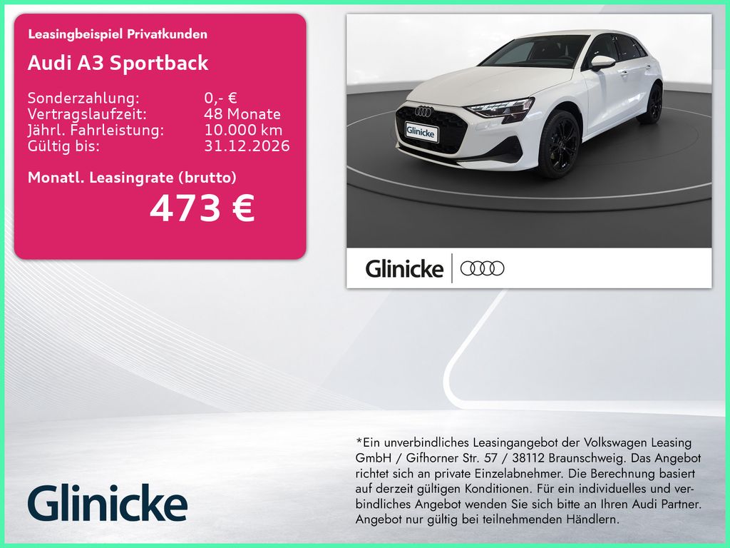 Bild des Angebotes Audi A3 Sportback TDI AHK LED LM 18" Navi PDC+RFK