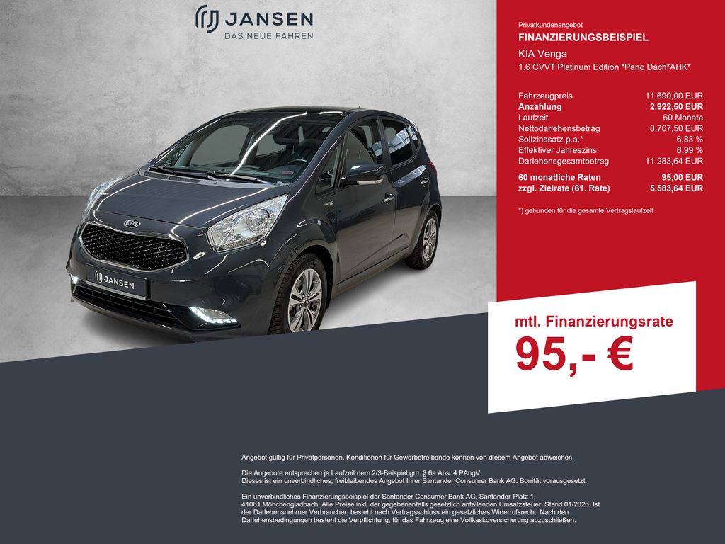 Kia Venga 1.6 CVVT Platinum Edition *Pano Dach*AHK*