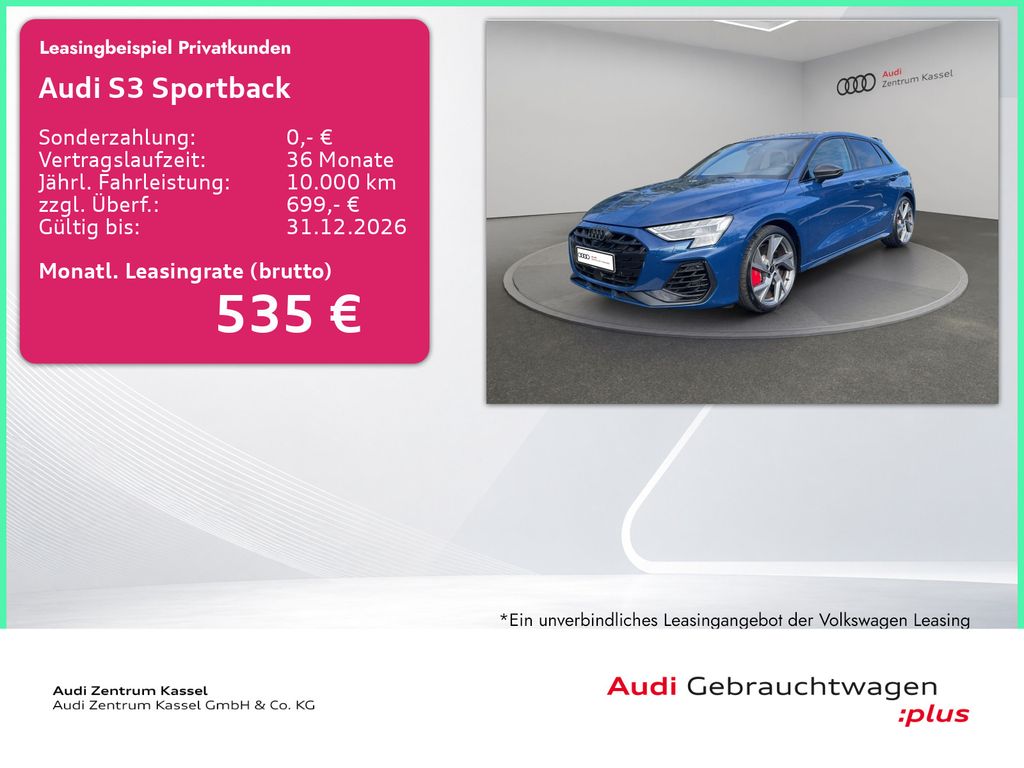 Bild des Angebotes Audi S3 Sportback 2.0 TFSI qu LED SONOS Pano HuD 360°