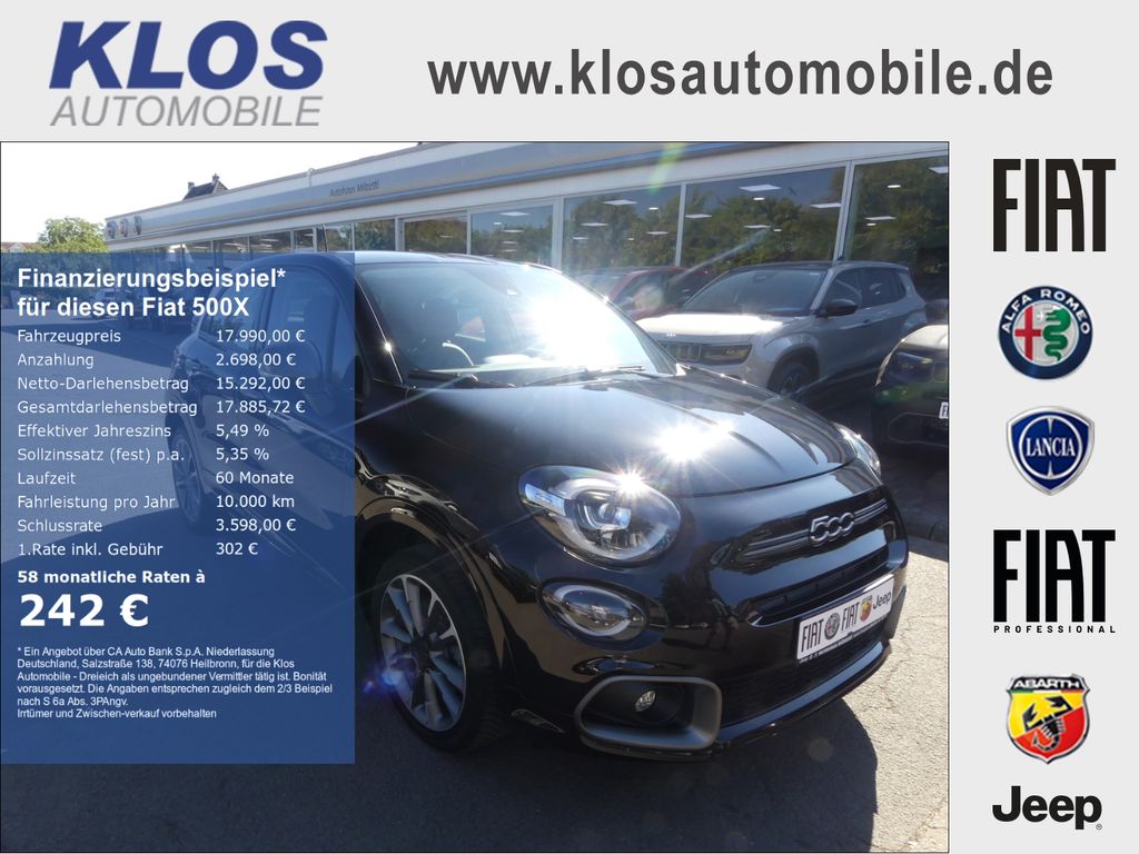 Bild des Angebotes Fiat 500X SPORT 1.5 GSE HYBRID 130PS AT NAVI LED KAME