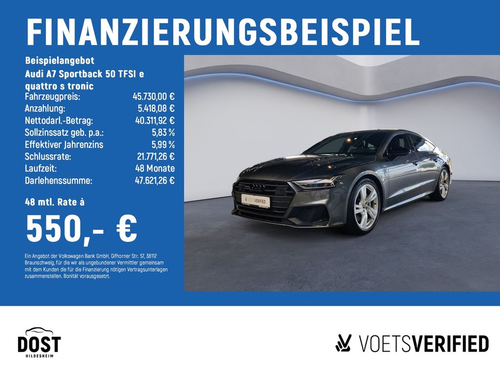 Bild des Angebotes Audi A7 Sportback 50 TFSI e quattro s tronic AHK+SHZ