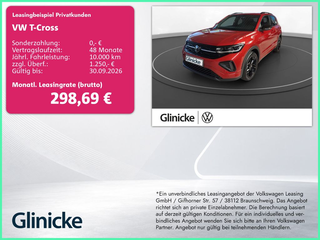 Bild des Angebotes Volkswagen T-Cross R-Line 1.0 l TSI 85 kW (116 PS) 7-Gang-D