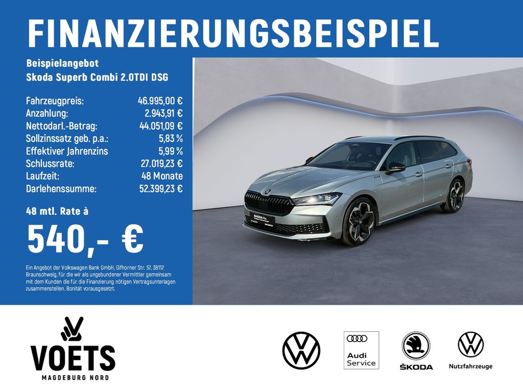 Bild des Angebotes Skoda Superb Combi 2.0TDI DSG Sportline LED+NAVI+AHK+