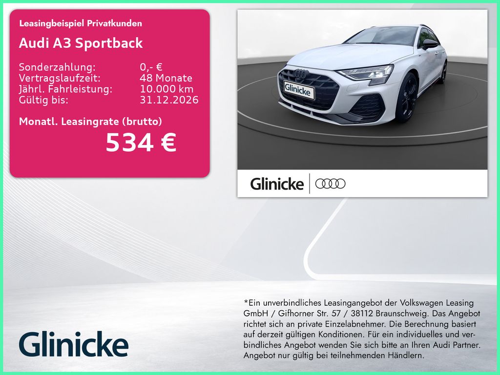 Bild des Angebotes Audi A3 Sportback S line TDI 110 kW S tronic