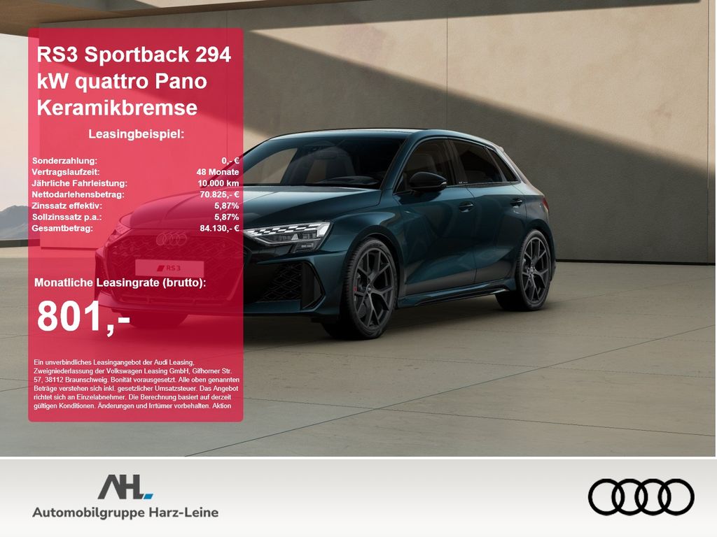 Bild des Angebotes Audi RS3 Sportback 294 kW quattro Pano Keramikbremse