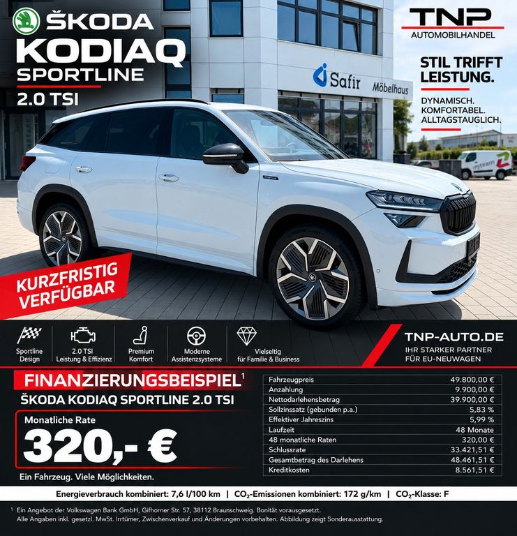 Skoda Kodiaq 2.0 TSI DSG Sportline+AHK+PANO+CANTON+HUD