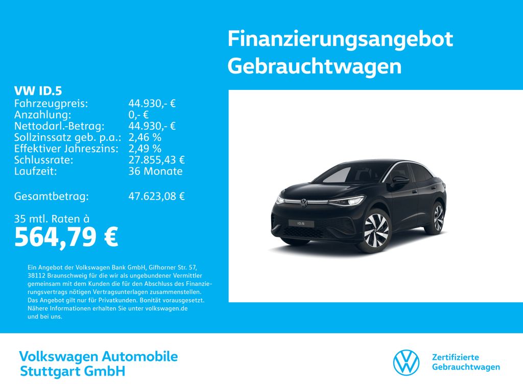 Bild des Angebotes Volkswagen ID.5 Pro Navi Kamera Stdhzg AHK ACC LED SHZ