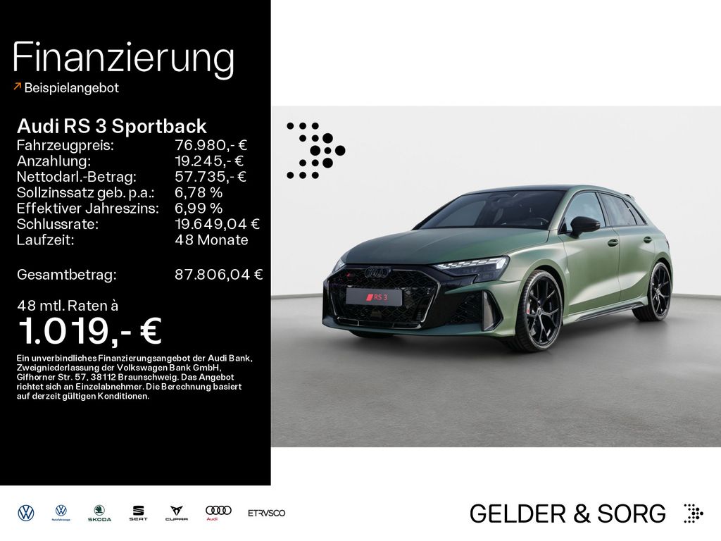 Bild des Angebotes Audi RS 3 Sportback *RS-Abgas*Keramik*290km/h*Schalen