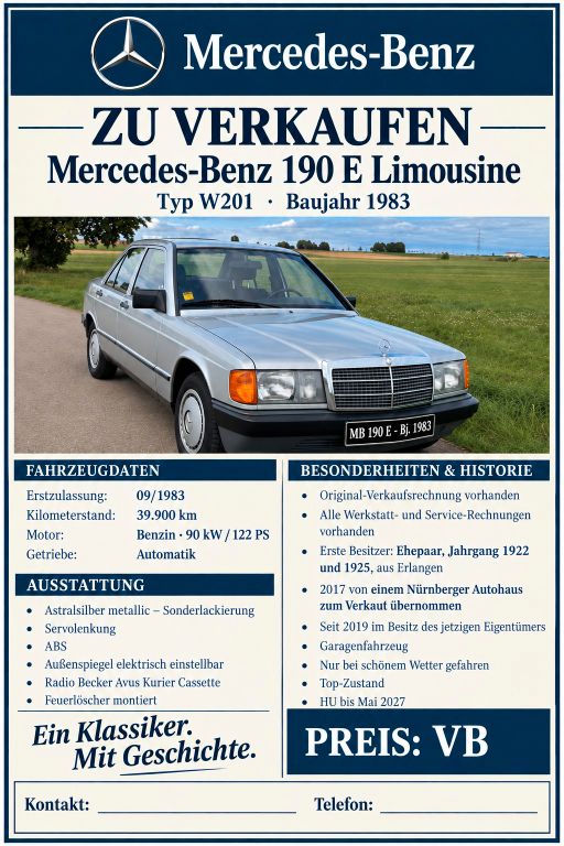 Mercedes-Benz 190 E - Baujahr 1983
