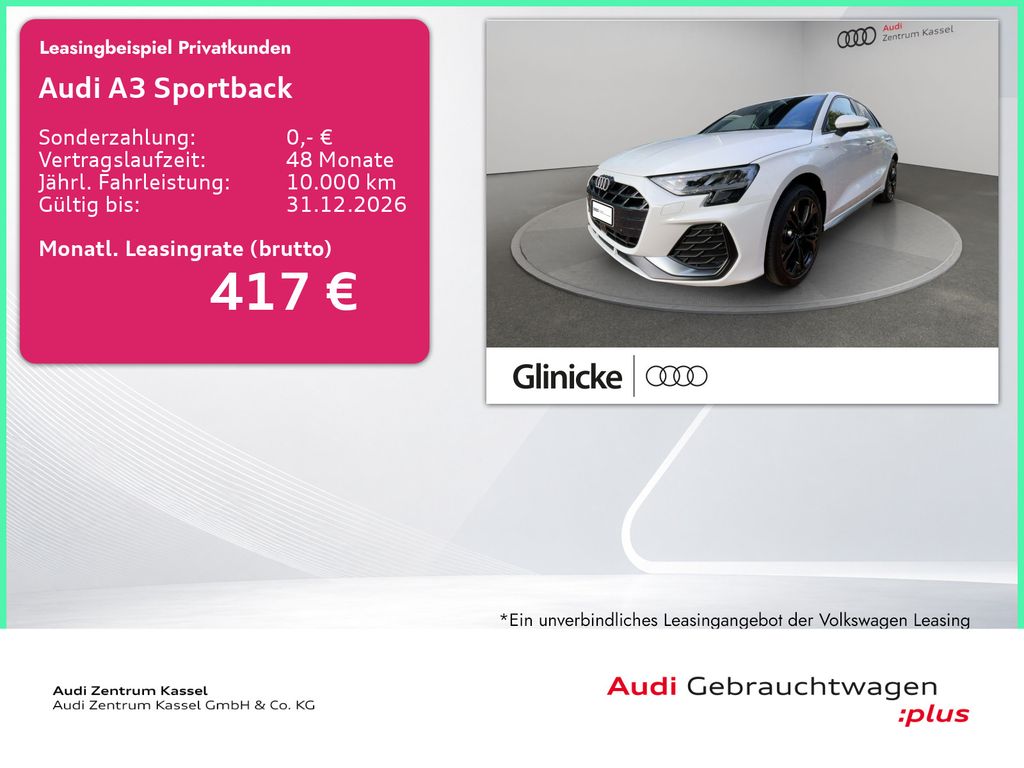 Bild des Angebotes Audi A3 Sportback TFSI S line LED Sitzheizung 18"