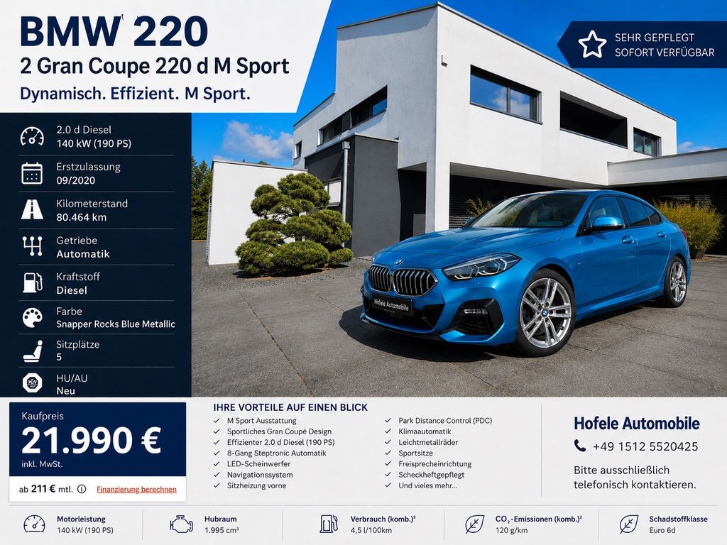 Bild des Angebotes BMW 220 2 Gran Coupe 220 d M Sport