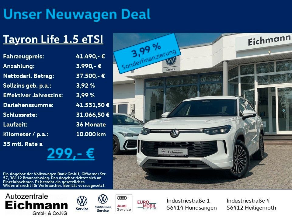 Bild des Angebotes Volkswagen Tayron Life 1.5 eTSI+DSG+LEDPlus+AHK+STHZG+ACC+R