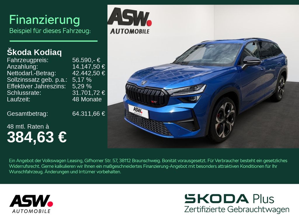 Bild des Angebotes Skoda Kodiaq RS 2.0TSI DSG 4x4 LED 360° ACC HUD AHK 7S