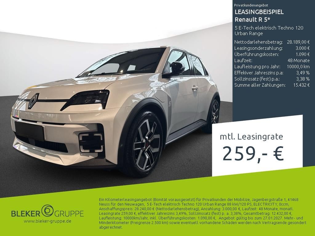Bild des Angebotes Renault R 5 5 E-Tech elektrisch Techno 120 Urban Range