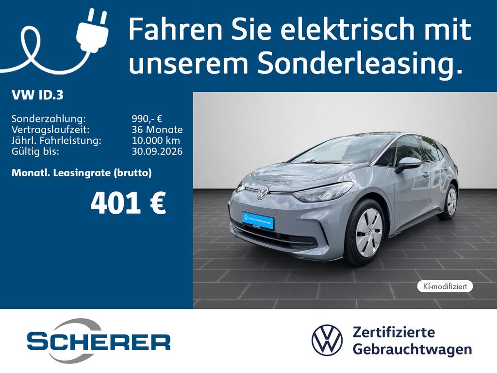 Bild des Angebotes Volkswagen ID.3 PA,SOC 90%, 59 kWh ( brutto), APP,  EPH V+H