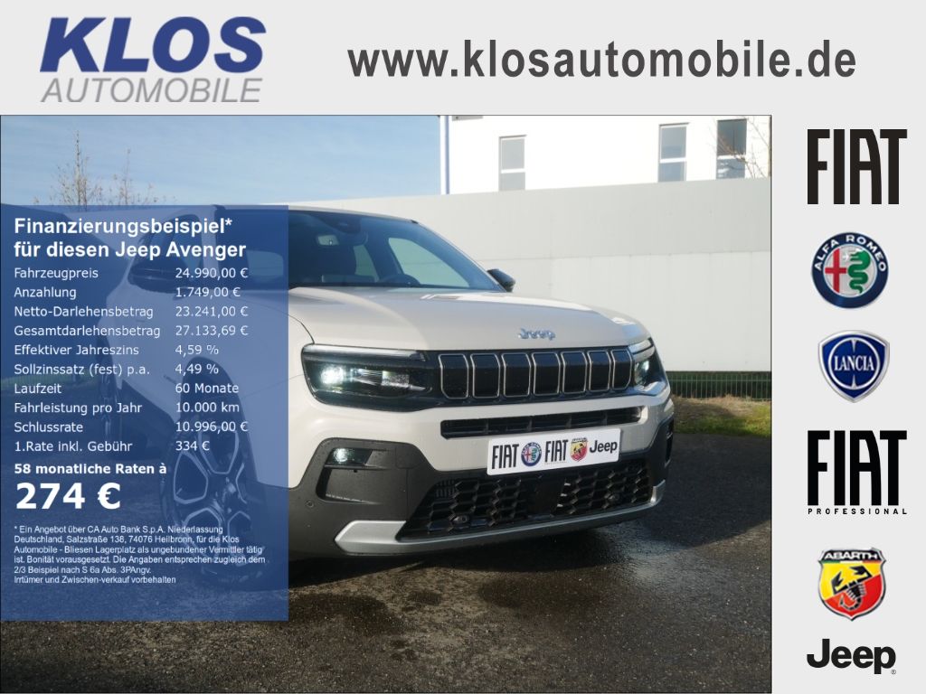 Bild des Angebotes Jeep Avenger SUMMIT 1.2 T3 100 PS INFO KOMFORT