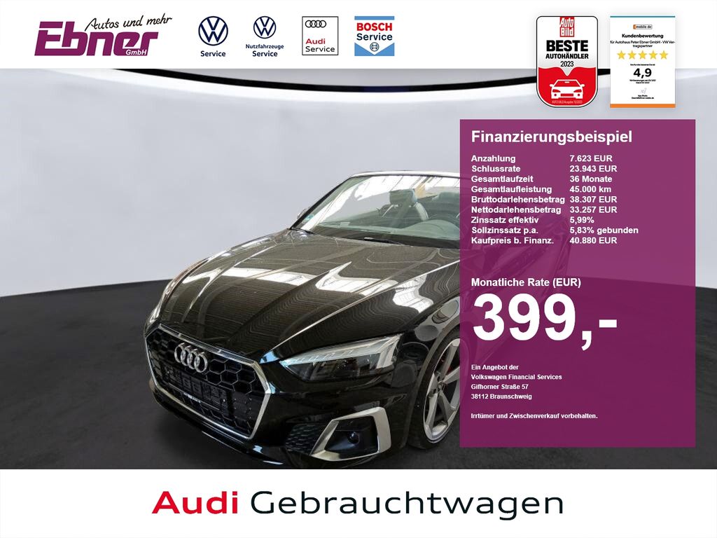 Bild des Angebotes Audi A5 Cabriolet S-LINE 40TFSI QUATTRO NP:81tEUR! ME
